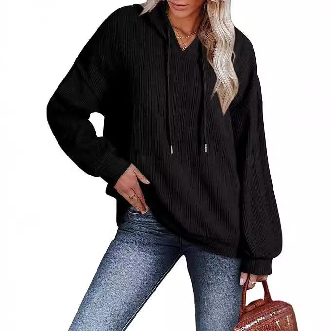Ladies Oversized Hoodie with Chic Textured Design and Style