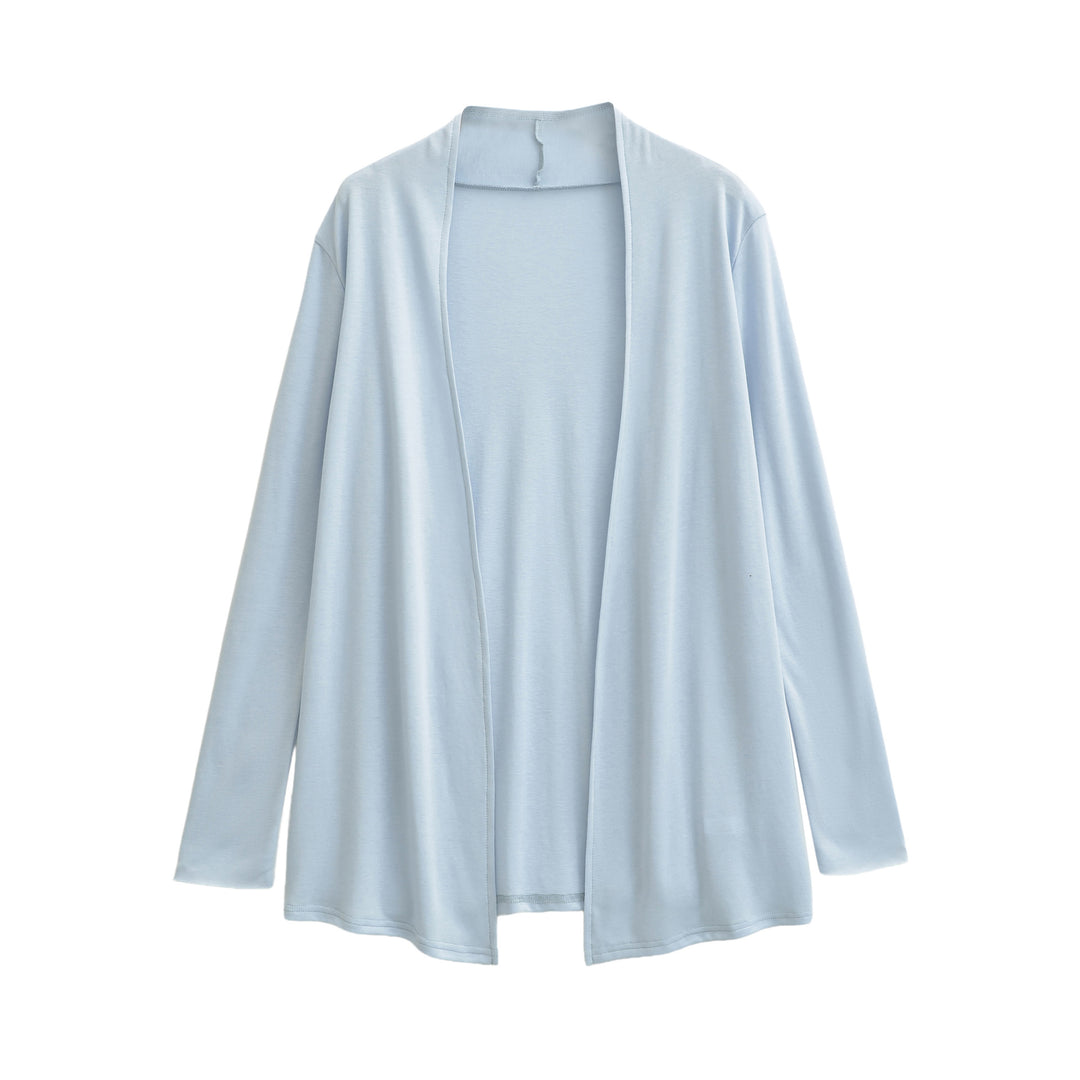 Women Open Flowing Jersey Cardigan with Waterfall Edge Amarae