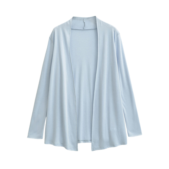 Women Open Flowing Jersey Cardigan with Waterfall Edge Amarae