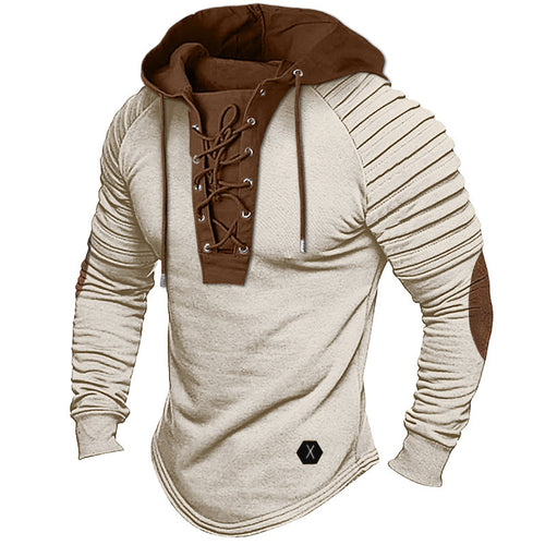 Men's casual hoodie with trendy lace-up design and structured sleeves Amarae