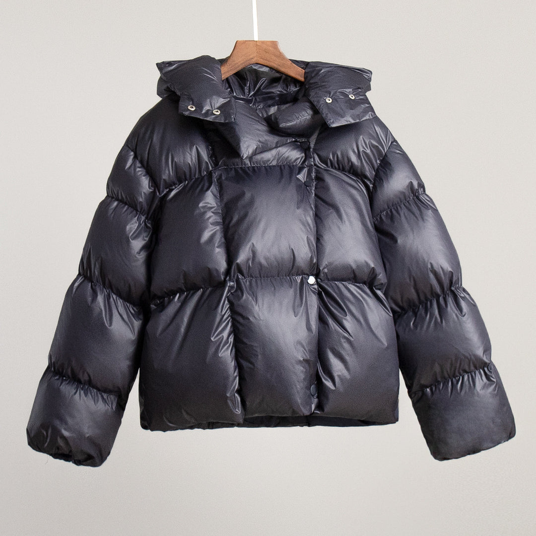 Women Fashionable and Warm Down Jacket with Removable Hood Insert Lune London