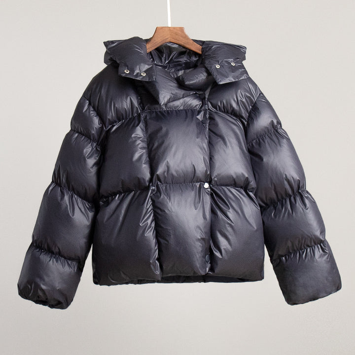 Women Fashionable and Warm Down Jacket with Removable Hood Insert Lune London