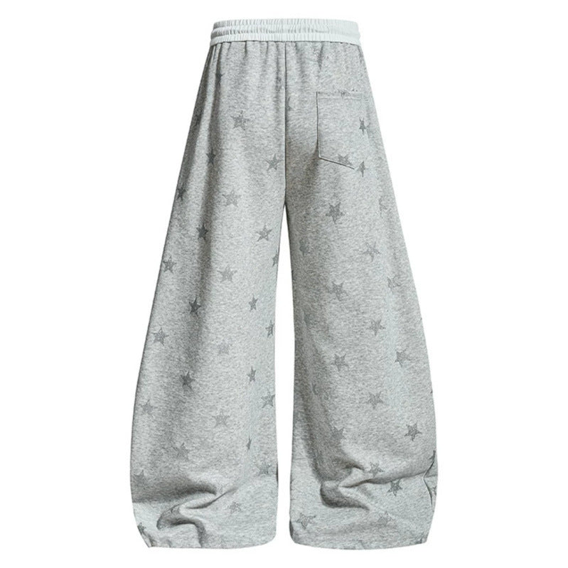 Women's Loose Lounge Pants with Star Print and Elastic Drawstring Amarae