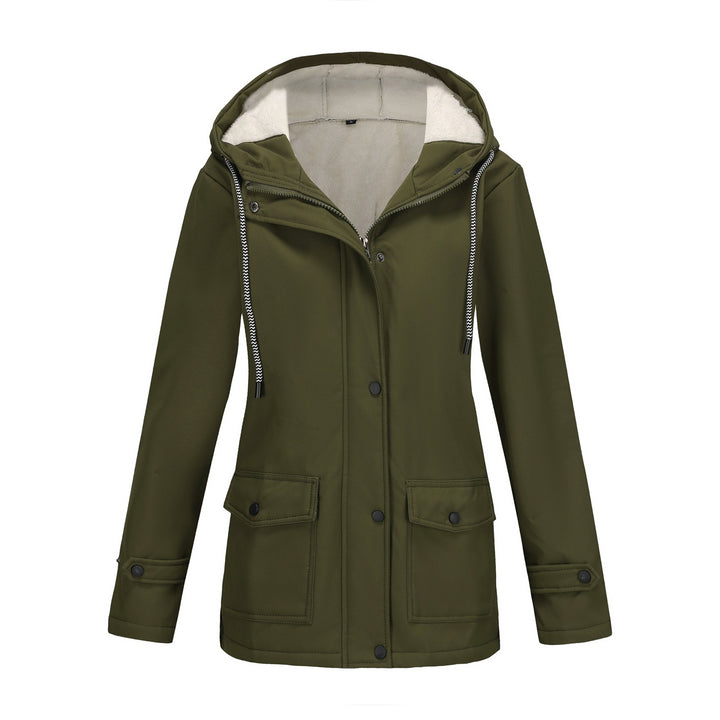 Women waterproof hooded jacket with soft fleece lining Lune London