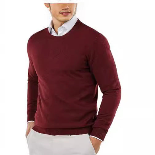 Men's Elegant Round Neck Sweater Made Of Fine Cotton Lune London