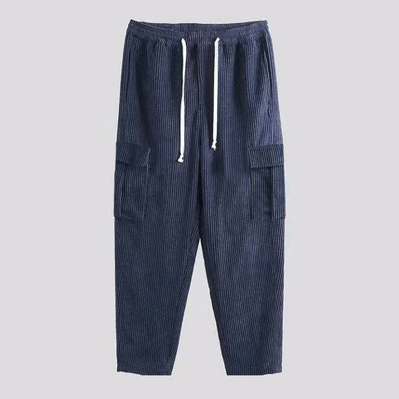 Casual cargo pants for men with practical side pockets and elastic waistband Lune London