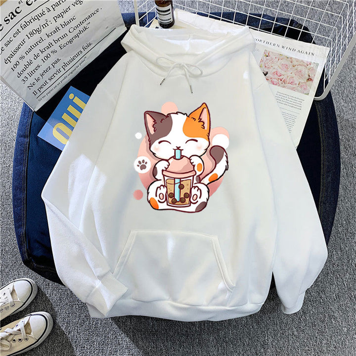 Women's hoodie with playful cat motifs Chic & Stil