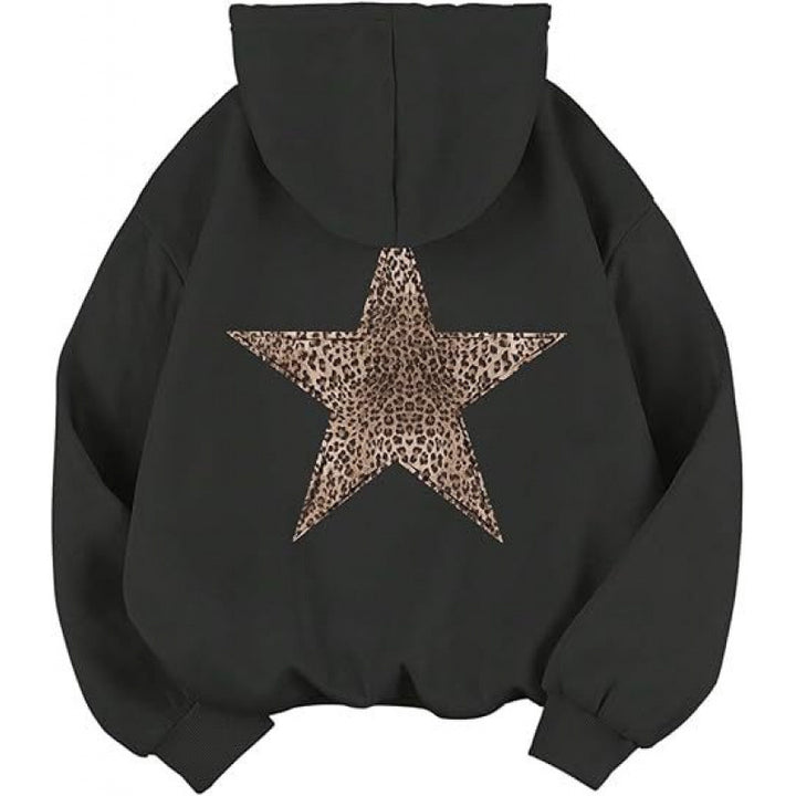 Women's hoodie with stylish leopard star design and relaxed fit Lune London