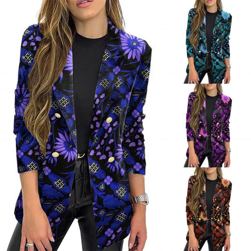 Trendy blazer for women with floral pattern and oversized cut Amarae