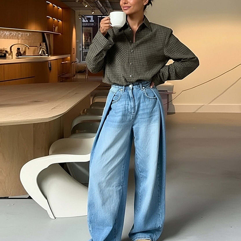 Blouse à carreaux élégante pour femmes avec coupe décontractée Chic & Stil