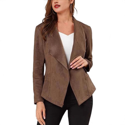 Faux leather blazer for women with a relaxed fit and trendy lapels Amarae