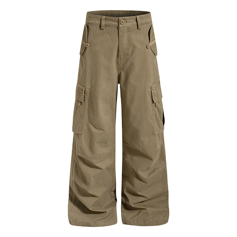 Women Wide Cargo Culotte Pants with High Waist and Multi-Pockets Amarae
