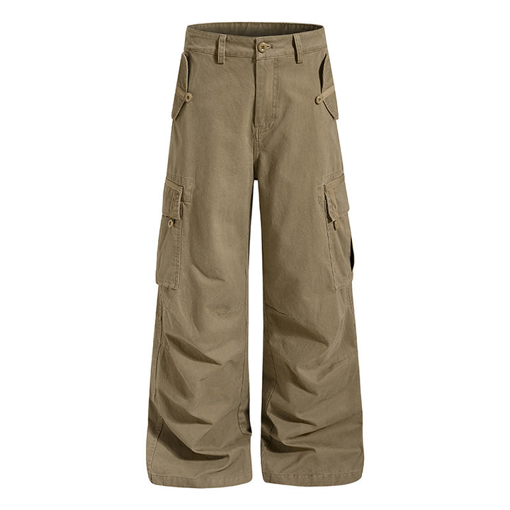 Women Wide Cargo Culotte Pants with High Waist and Multi-Pockets Amarae