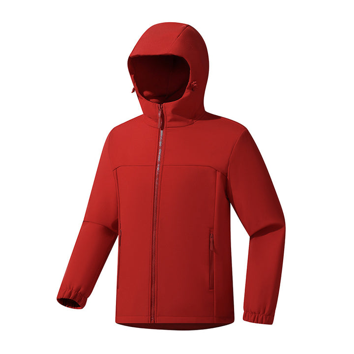 Men's Lightweight Softshell Jacket with Hood, wind and water-resistant surface and zippered pockets Amarae