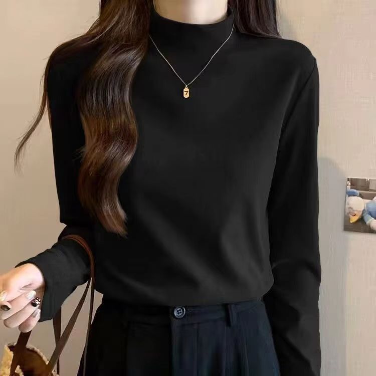 Chemise à manches longues pour femmes avec col montant et fine structure Chic & Stil