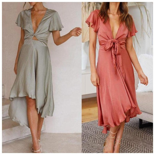 Amarae Women's Midi Tie Dress