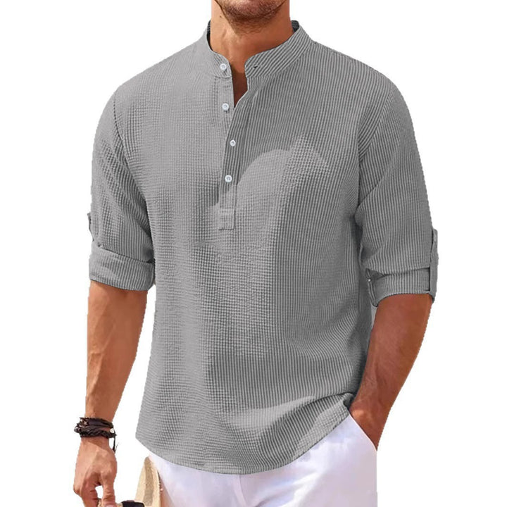 Casual shirt for men with a high collar and textured surface Lune London