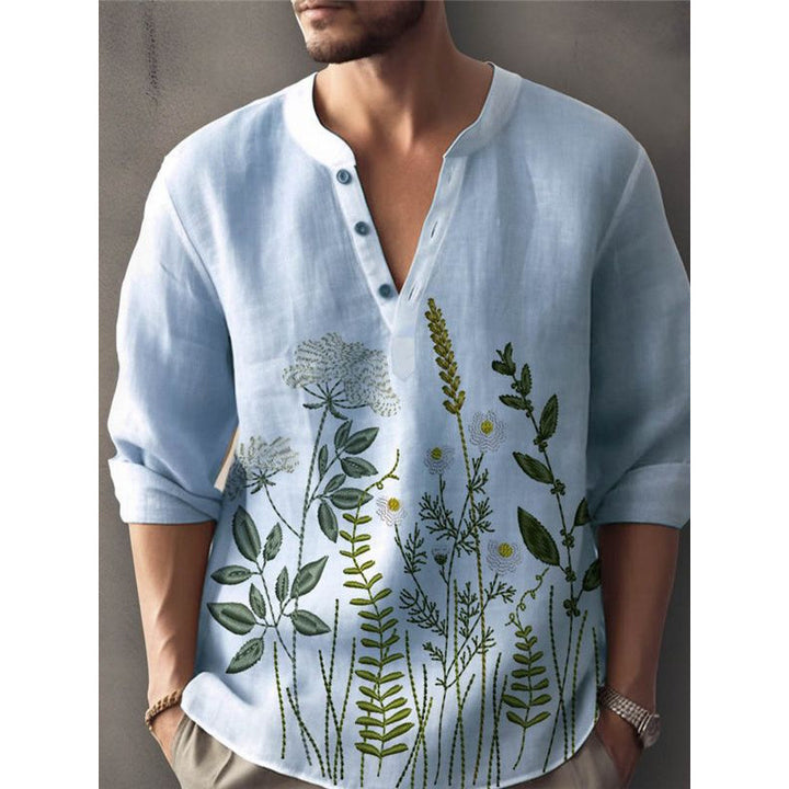 Elegant shirt for men embroidered with flowers Amarae