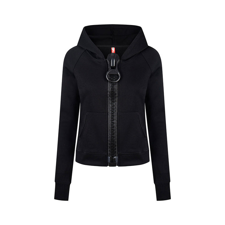 Women’s hooded sweatshirt jacket with oversized zipper and relaxed fit Amarae