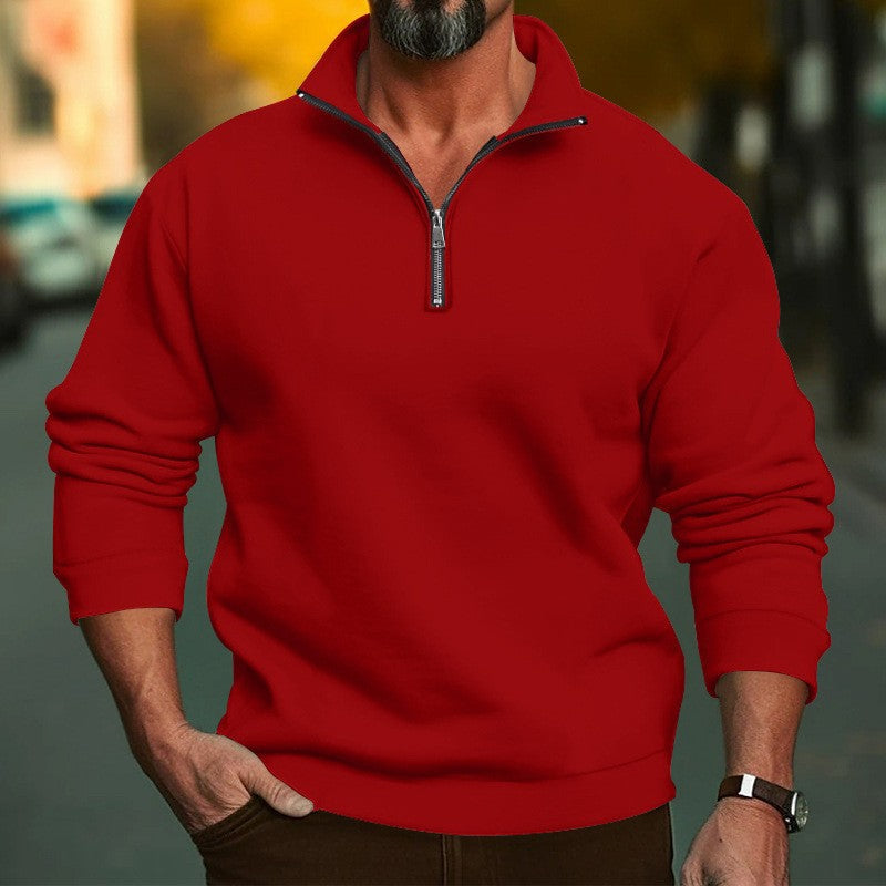 Men's sweatshirt with half zip and cozy fleece Chic & Stil