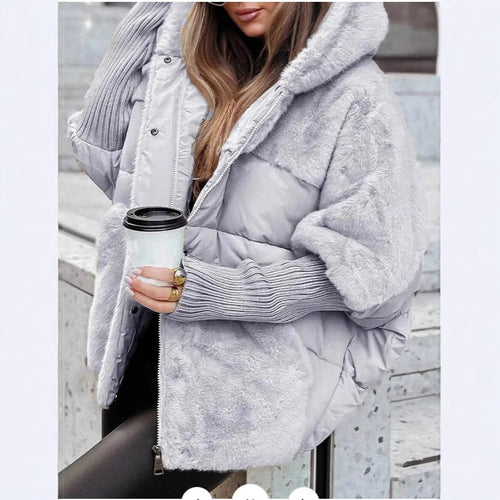 Functional jacket for women with attractive fur elements and hood Amarae