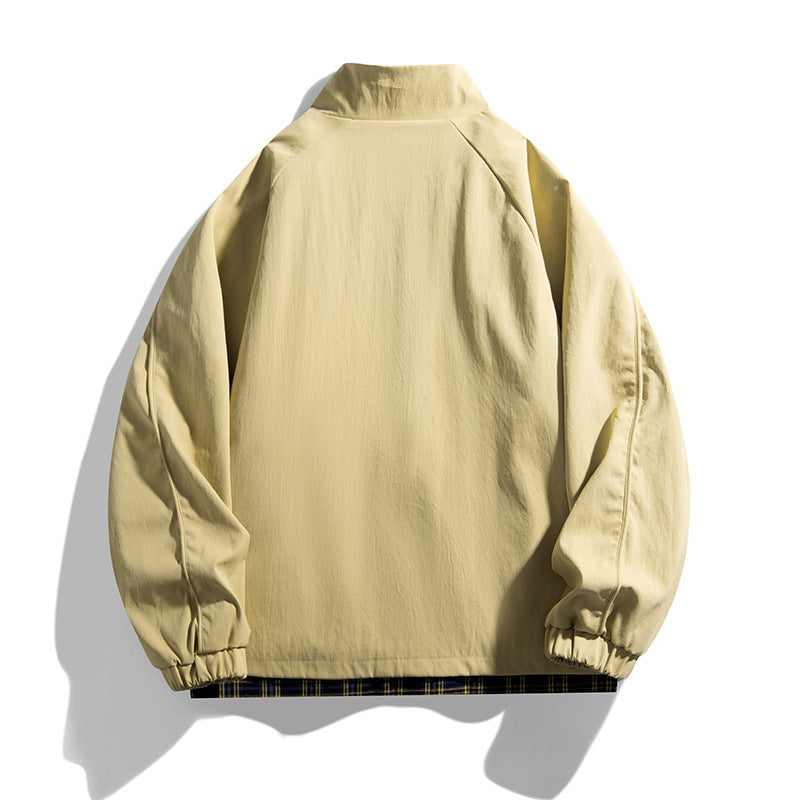 Casual transition jacket for men with high collar and practical zippered pockets Lune London