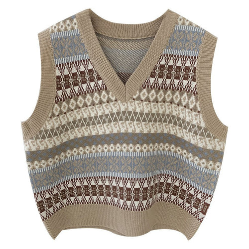 Women's knitted sweater with modern Fair Isle pattern Amarae