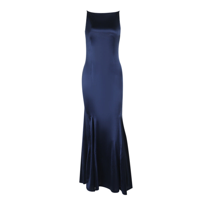 Ladies Satin Mermaid Evening Dress Lune London