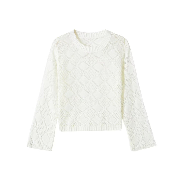 Women's Lo... pullover with diamond pattern and round neck Amarae