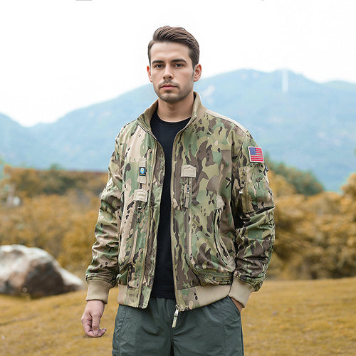 Technical bomber jacket for men with functional pockets Amarae