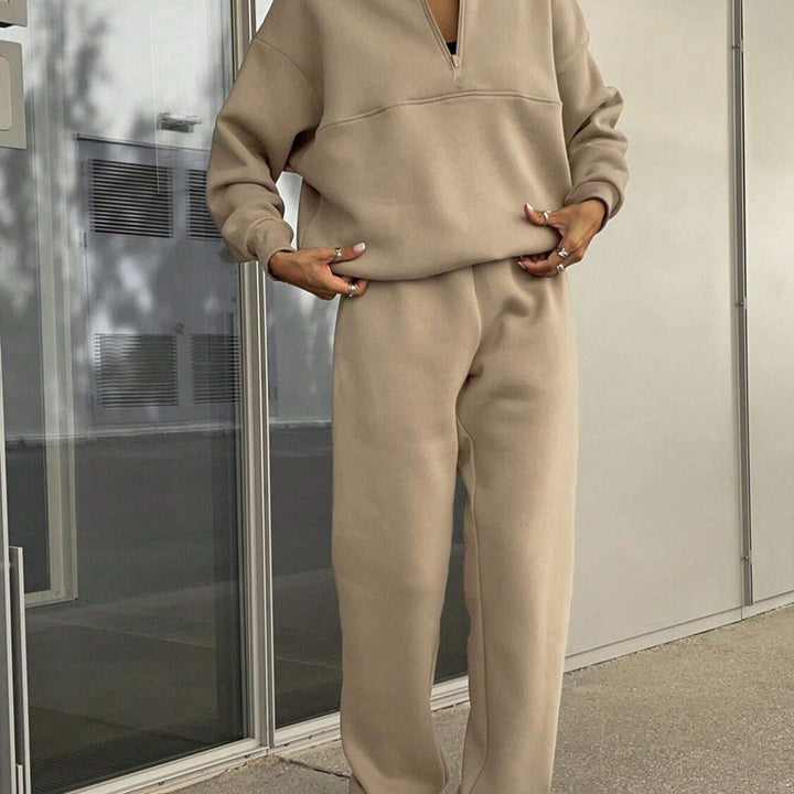 Ladies high quality zip-up sweatshirt with high collar Lune London