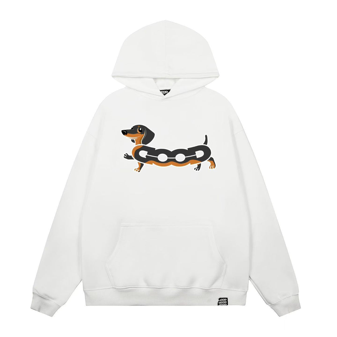 Women's hooded sweatshirt with charming dog screen print Chic & Stil
