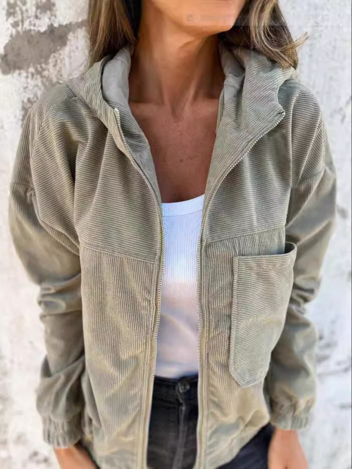 Amarae | with hood - velvet - casual fit - zipper - everyday use