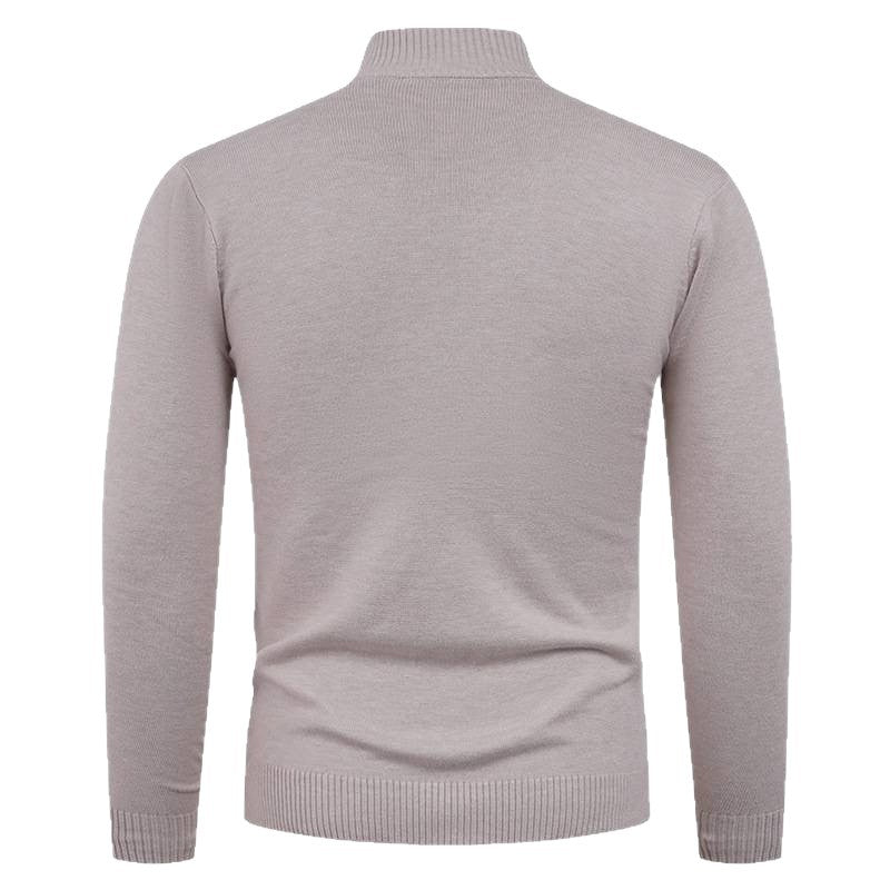 Men's knitted sweater with a high collar and practical zipper Lune London