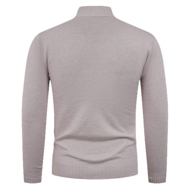 Men's knitted sweater with a high collar and practical zipper Lune London