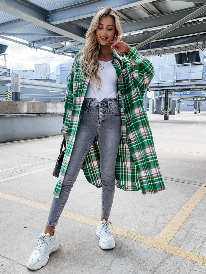 Women's clothing casual checkered shirt with asymmetric cut and pockets Lune London