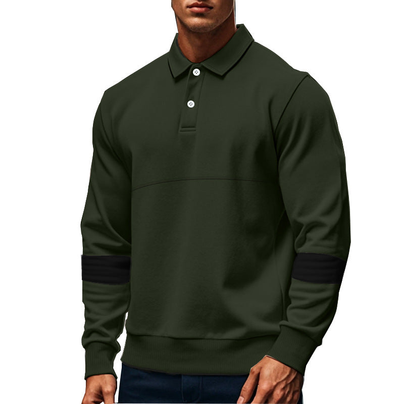 Men's polo with contrasting sleeves and a stylish high collar Lune London
