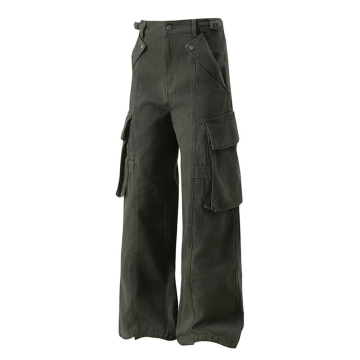 Women's high-waisted wide Cargo culotte pants with multi pockets and adjustable waistband Amarae