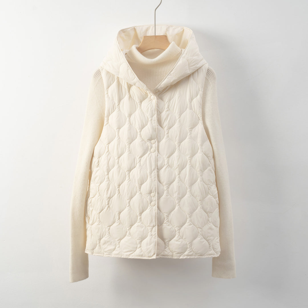 Ladies padded vests with hidden hood and soft inner lining Amarae