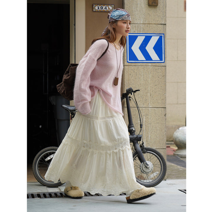 Women's Maritime Stripe Long Sleeve Shirt made of Linen-Cotton Mix Amarae