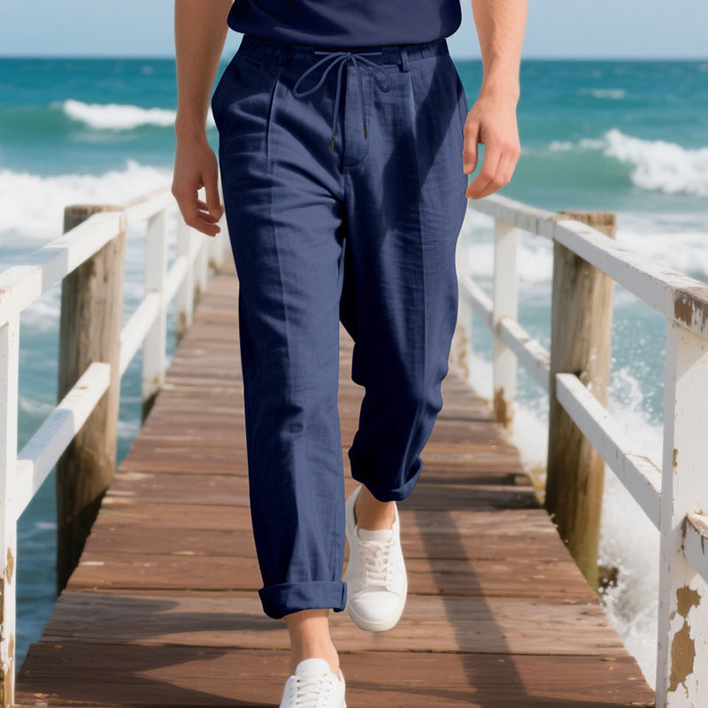 Casual chino pants for men with elastic waistband and practical side pockets Lune London