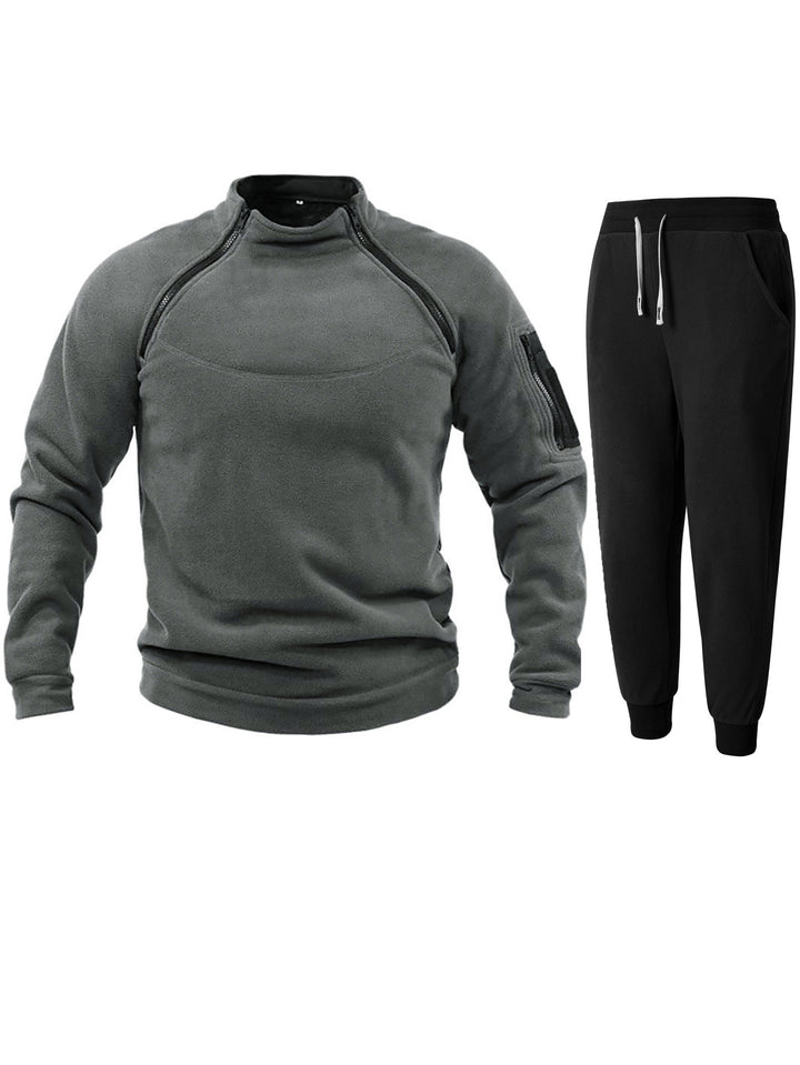 Functional fleece jacket for men with chic and stylish elastic sports pants