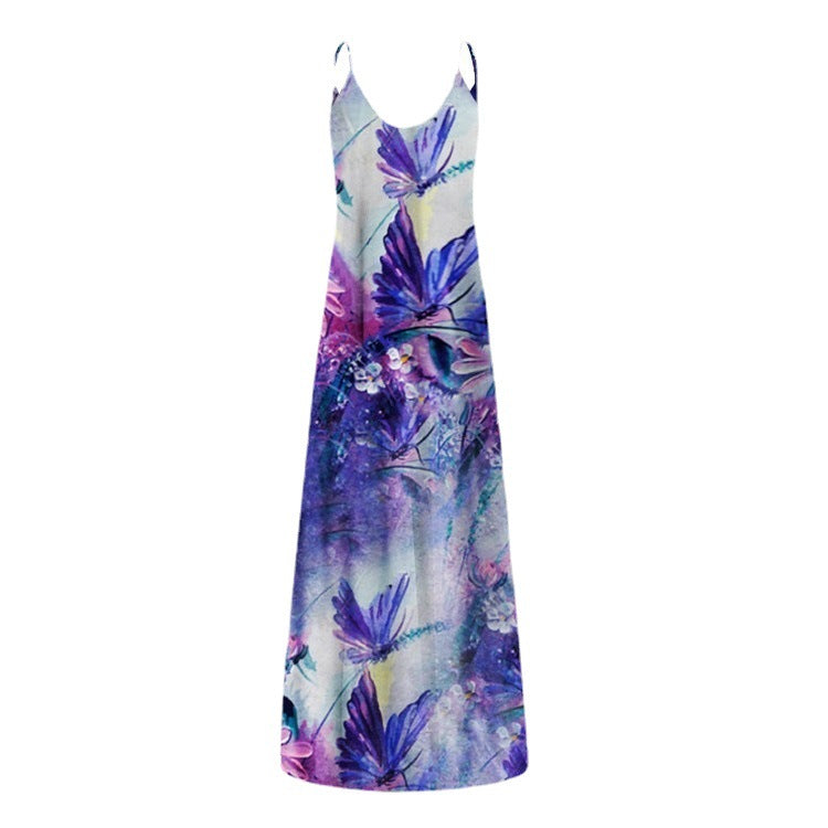 Floral maxi dress for women with adjustable straps Lune London