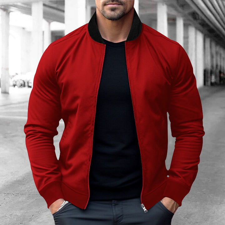 Men's sporty bomber jacket in soft fleece with zip pockets Lune London