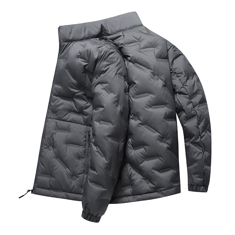 Men's lightweight quilted thermal jacket with stand-up collar and zippered pockets Amarae