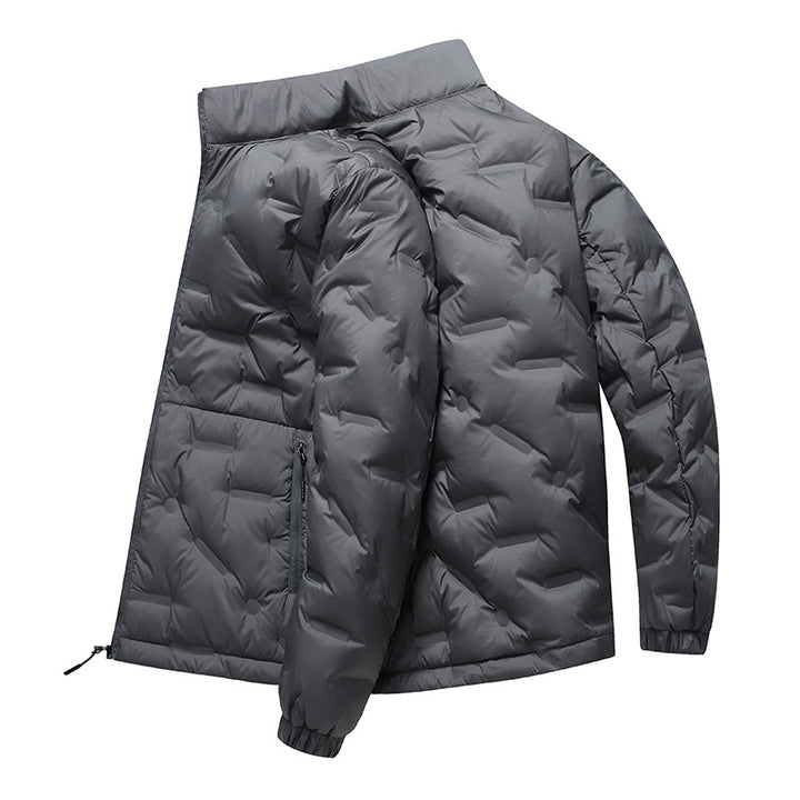 Men's lightweight quilted thermal jacket with stand-up collar and zippered pockets Amarae