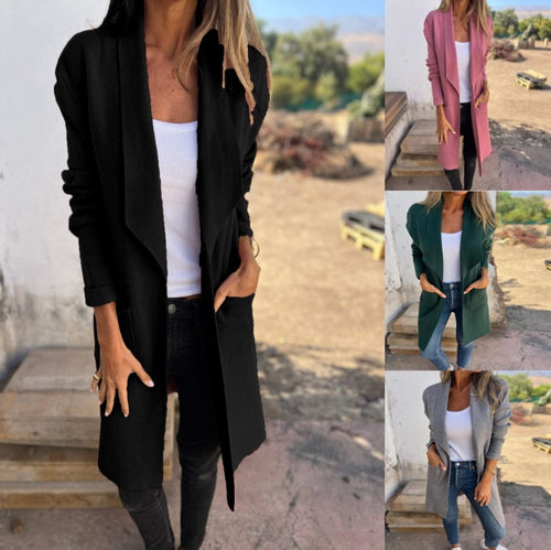 Ladies oversized wrap jacket with structured design and elegant details Amarae