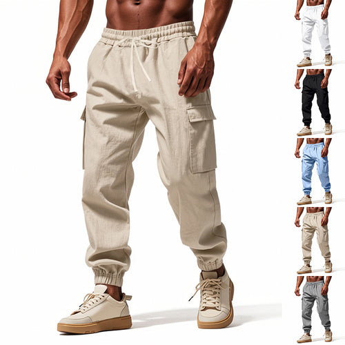 Men's cargo pants with elastic waistband and practical pockets Amarae