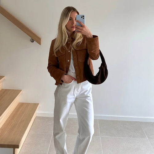 Ladies Chic and Stylish Suede Jacket