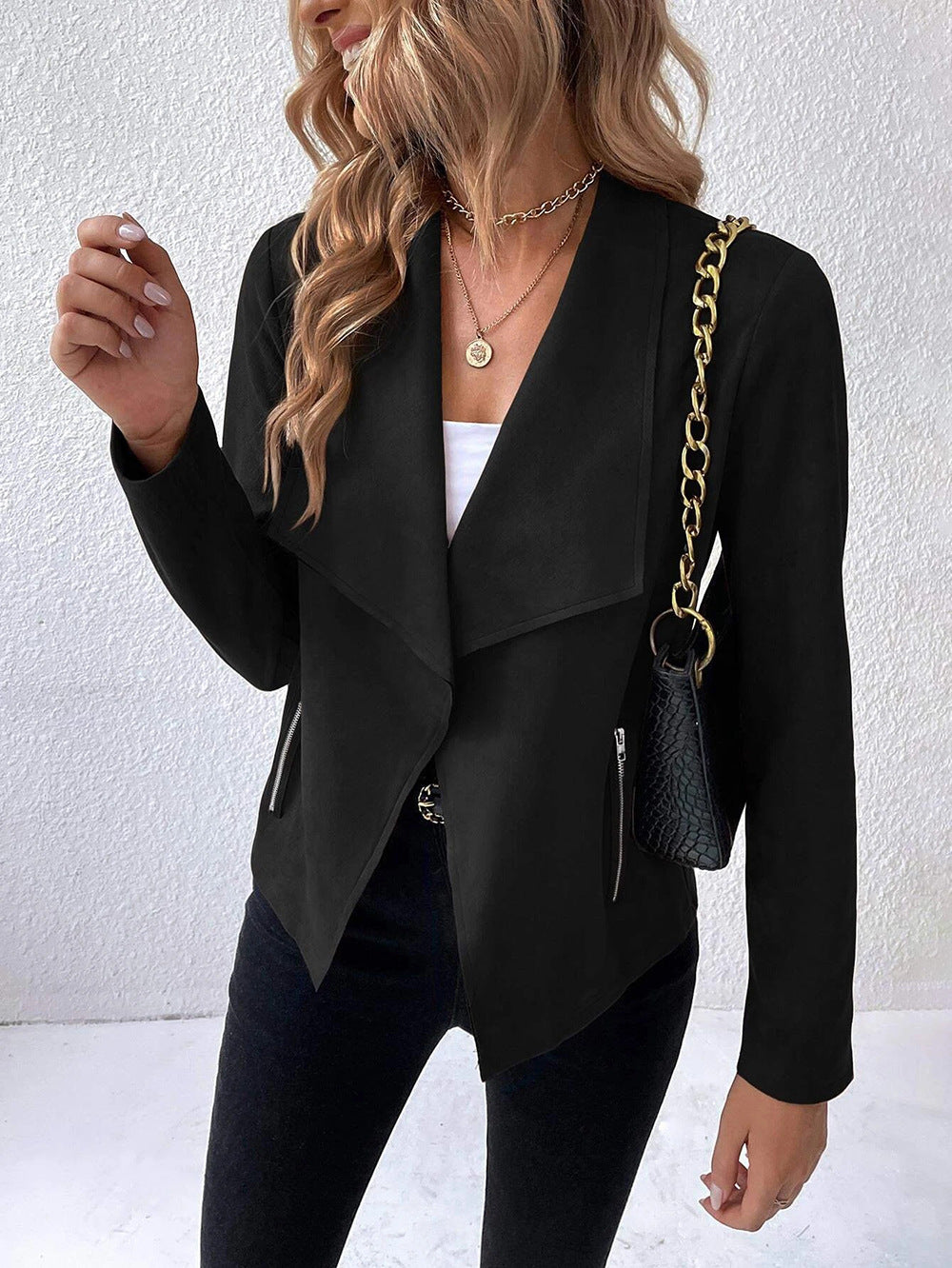 Ladies Chic Trendy Suede Jacket